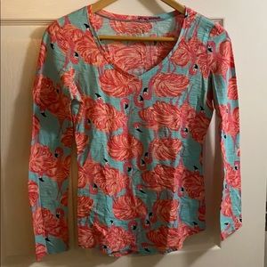 Long Sleeve Lilly Pulitzer T-Shirt in Flamingo